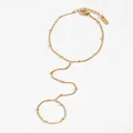 PVD gold plated stainless steel ring bracelet with minimalist round bead chain design - Round Bead Decorative Style (KB047) / Gold