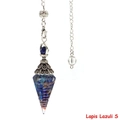 Lapis Lazuli Kristall Pendel Anhänger mit Kupferspule in klarem Kunstharz - Lapislazuli Antik-Silber