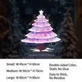 Pink Christmas tree static window cling stickers available in small medium and large sizes - Small [45*60CM] / Pink Purple Christmas Tree