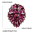 Vintage gold crystal sunflower brooch with pink and deep red marquise gemstones - Purple