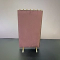 Vertical jewelry display stand in pink velvet and gold metal frame for earring storage - Large Square Screen (Dusty Rose)