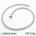 Bracciale a catena cubana in acciaio inossidabile argento lucido con moschettone, 2.5mm - 2.5mm Color Acciaio