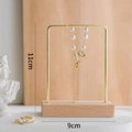 Minimalist wood and gold metal jewelry display stand with dimensions 11cm and 9cm - Single-Bar Rack