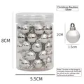 Set di 48 mini palline di Natale argentate da 1,5 cm in una scatola cilindrica trasparente - Argento