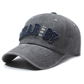 Casquette de baseball gris foncé délavée vintage avec écusson NEARBY 1988 et bords usés - Gris