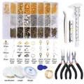 DIY jewelry making kit with tools, pliers, and assorted findings in a storage case - Set 1
