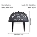 Vintage μαντεμένια πινακίδα κήπου με κείμενο Keep Off The Grass και διπλούς πασσάλους - Ημικύκλιο 'Please Keep Off The Grass' Πινακίδα