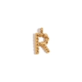 Minimalist 18K gold plated stainless steel letter R pendant with twisted rope texture - Gold - Letter R