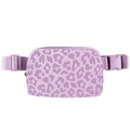 Waterproof nylon fanny pack featuring a stylish purple leopard print and adjustable strap - 20.5*14*5cm / Purple Leopard