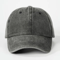 Berretto da baseball in cotone lavato grigio scuro con design classico vintage - Taglia unica / Nero