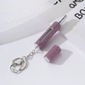 Pink rhinestone portable perfume spray bottle keychain with clear volume window - Pink