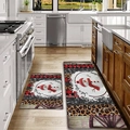 Christmas snowman leopard print kitchen rug set on modern white floor detail - 40x60cm / Leopard Snowman Christmas Girl Style (24SD6)