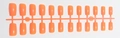 Glossy bright orange long square press-on nails set with 24 pieces on a plastic rack - Bright Orange (CFL-25)