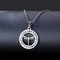 Sparkling dragonfly pendant necklace with rhinestone circle in stainless steel - NZ4 Dragonfly Circle