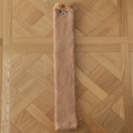 Braune Korallenvlies-Overknees mit süßer Bärchen-Stickerei auf Holzboden - Einheitsgröße / Khaki Bär / Khaki