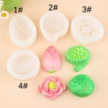 Set stampi in silicone loto e foglia di loto per torte e mooncake in 4 diversi stili - Set da 4 pezzi / Trasparente