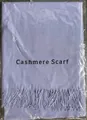 Soft light purple cashmere scarf with elegant fringe tassels in clear retail packaging - Sky Blue