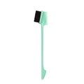 Dual-head eyebrow and hair edge brush with mint green handle and black bristles - 3-Head Style Brow Brush Green