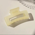 Matte cream yellow square hair claw clip for thick hair with hollow geometric design - 10.5cm Matte Rectangular - Yellow / Bulk (No Packaging)