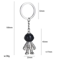 Silver astronaut keychain variant with 100mm total length and polished black visor face - Astronaut Silver