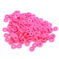 Macro detail of bulk 6mm pink polymer clay spacer beads for DIY jewelry making - 40g/Approx 1000pcs / Color 6 (Hot Pink)