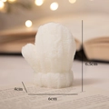 White knitted glove shaped Christmas candle decorative ornament size 6.5x6x4cm - White Gloves - Tuberose