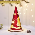 Rote Weihnachts-Glaskegellampe mit Rentiergravur und Holzsockel, Höhe 25 cm - Groß Rot (25x9.5cm)
