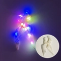 White LED glowing hair scrunchie with multi-color light effects for night parties - Bunny Ear Glowing White