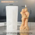 Silicone mold for couple hug candle 61x118mm with rose base for Valentine's Day - Kissing ZL-840