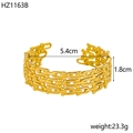 Detailed size specifications for gold hollow chain style open bangle including weight 23.3g - Gold Hollow Chain (HZ1163B)
