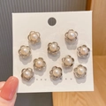 Elegant 10-piece set of gold floral pearl brooch pins for neckline and waist fixing - Style 2 - Pearl Flower (10 Pcs)