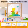 DIY Le Petit Prince glass painting kit with wooden frame and 12-color acrylic paint set - Boy and Star 15x15cm