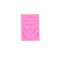 Pink silicone fondant mold featuring baroque relief patterns for cake decorating - Style 4 Composite Relief / Pink