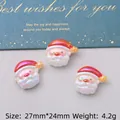 Three-piece Santa resin charms with pearl finish for DIY, 27mm x 24mm, weight 4.2g - Santa Claus