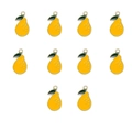 Lot de 10 pendentifs poire en émail jaune avec anneaux dorés pour colliers DIY - 10 Pcs/Sac / 7# Poire