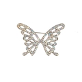 Golden butterfly brooch with hollow wings and rainbow rhinestones on a white background - Gold Hollow AB Full Rhinestone Butterfly