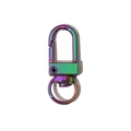 Rainbow plated alloy spring ring clasp with swivel hook for DIY keychains and accessories - UV Dark Coffee