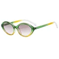 Cat eye sunglasses with green yellow gradient frame and smokey purple lenses - Green Yellow Gradient Frame Grey Lens