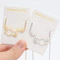 Minimalist stainless steel serotonin dopamine molecule necklace with delicate flower pendant - Molecular Flowers