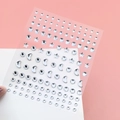 Self-adhesive white crystal rhinestones in star and moon shapes for eye and face makeup - Silver Star Moon Round Jewels (BJA-702)