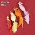 Detailed view of 18cm colorful feather parrot ornaments with glitter for Christmas trees - Set 08 (4Pcs Parrot Pendants)