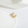 Elegante gouden waterdruppel oorknopjes met fonkelende pavé-gezette zirkoon steentjes - Ovale Zirkonia (Goud)