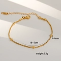 Minimalist 18K gold plated box chain bracelet with 3.4mm round beads and lobster clasp - 10-15 Box Chain with Beads