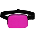 Waterproof nylon fanny pack in vibrant rose pink with adjustable black waist strap - Rose Red