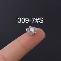 Star-shaped snowflake cartilage stud with aurora zircon stone in silver finish - Opal Rainbow Star Style (309-7#S) / Silver