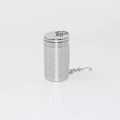 Cylindrical SUS304 stainless steel tea infuser with fine mesh and hanging chain hook - Mini Machined Honeycomb Style