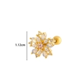 Flower cartilage stud earring with pink star zircon and white opal in golden finish - 8# Flower Style / Gold Yellow
