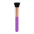 Flacher Foundation-Pinsel mit lila Griff und Roségold-Zwinge mit zweifarbigen Borsten - Flacher Kopf Kontur-Highlighter-Pinsel / Lila