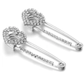 Silver heart-shaped crystal safety pins with sparkling rhinestones for women - 32# Silver Heart Decor 6*2cm