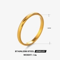 Minimalist gold-finished stainless steel ring, 1.8cm width and 1.5g weight jewelry - US 8 / Gold